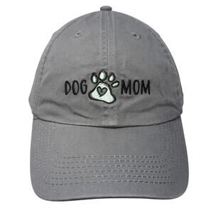Dog Mom Slideback Baseball Cap Gray One Size Adjustable Embroidered Open Road